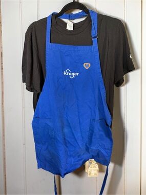 ‼️MUST GO‼️ Kroger Employee Uniform Apron Black Tee Sz L Halloween Costume